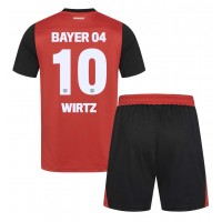 Bayer Leverkusen Florian Wirtz #10 Hemmaställ Barn 2024-25 Korta ärmar (+ Korta byxor)